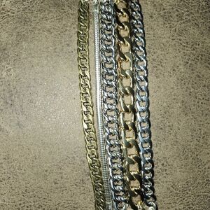 Gold and Silver Chain Bracelet Set